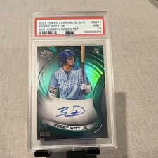 Topps 2022 Chrome Black Bobby Witt Jr Rookie Auto Green Refractor /99 PSA 9