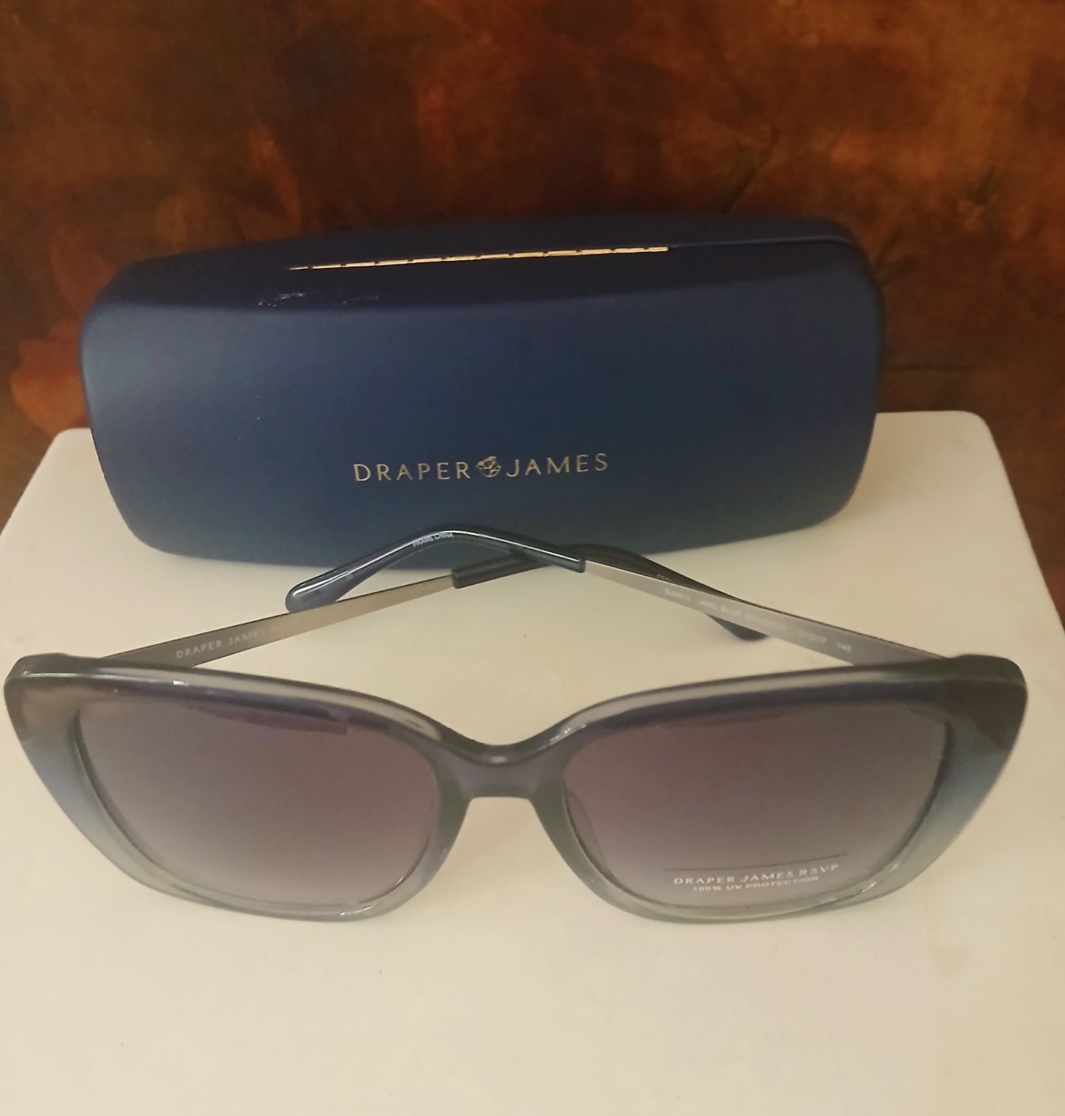 Draper James Woman's Sunglasses Blue Tortoises Cat Eye
