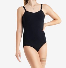 NWT Capezio Team Basics Camisole Leotard w/ Adjustable Straps In Black XS