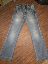 Levis 517 Bootcut Jeans W30 L34 Mens Blue Denim Distressed Vintage Style