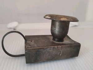 Vintage Silverplate Finger Candle Stick Holder Match Box Slot Bottom