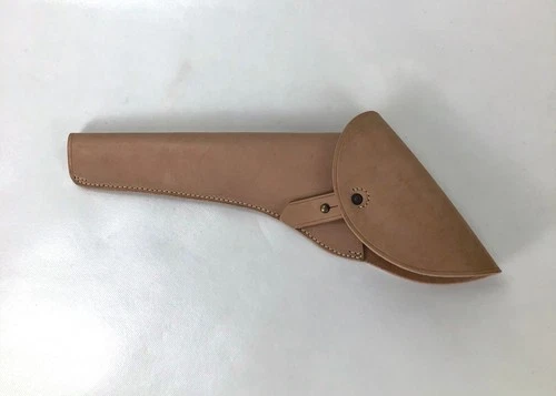 Natural Leather Full Flap Pistol or Revolver Holster - Left Hand Draw