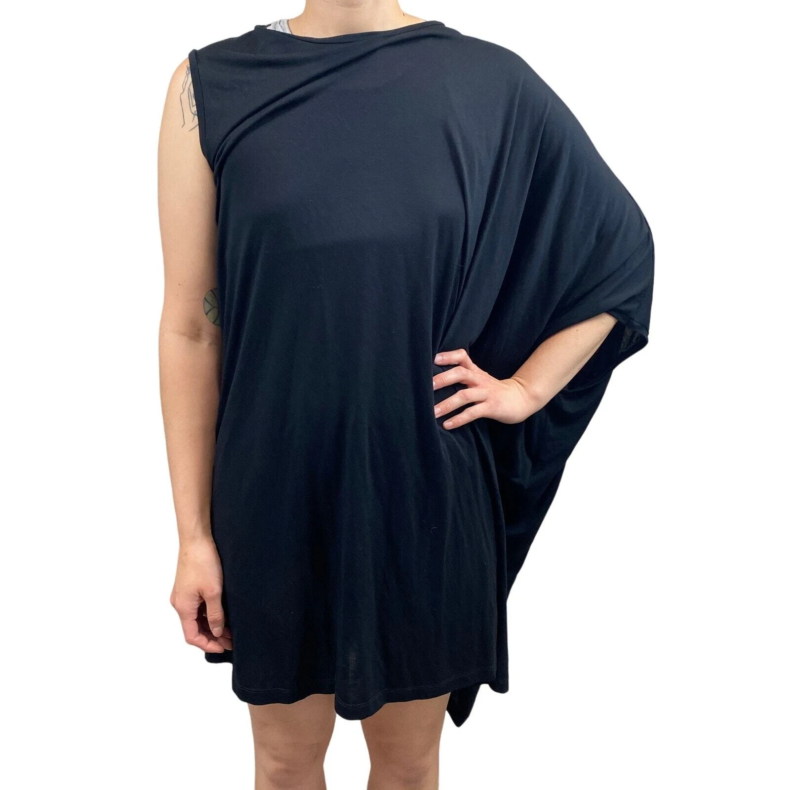 Abito donna Maison Margiela MM6 crepe drappeggiato asimmetrico XS