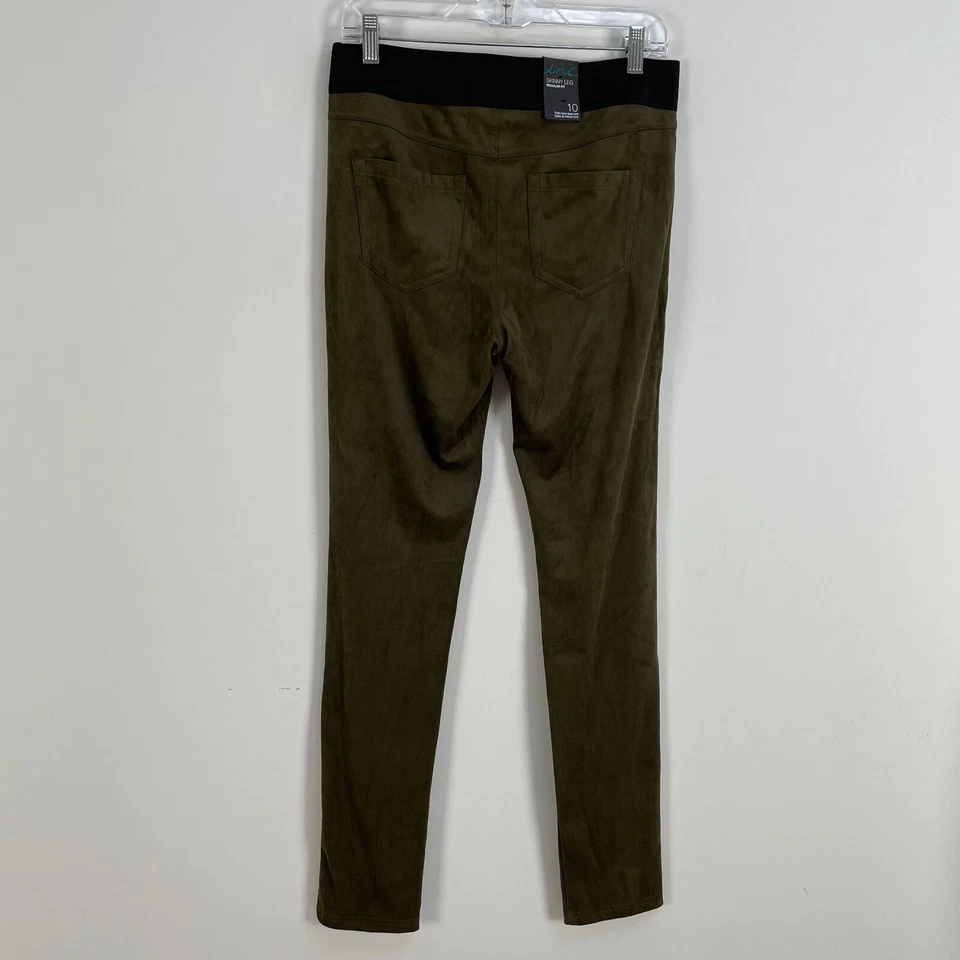 NUEVO INC International Concepts Mujer 10 Pantalones Imitación Gamuza Oliva Pull On Elástico Foto 4 de 4