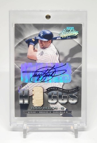 TODD HELTON 2001 Playoff Absolute Boss Hoggs GU Ball Autograph Auto 002/100 Rare - Picture 3 of 3