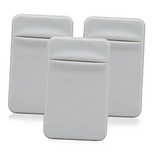 Cell Phone Wallet, Slim Credit Card Holders (3 Pack) Stick on White+White+White