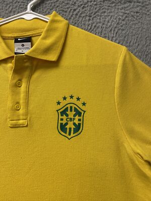 ブラジル代表トップス BRAZIL CBF YELLOW POLO T-SHIRT SOCCER NIKE MEN Sz M / 116-53
