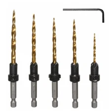 High Speed Steel Countersink Drill Bit Fit for /Plastic /Metal 5-Piece
