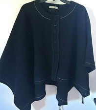 High Use Claire Campbell Black Asymmetric Wool Cape, L(569$)