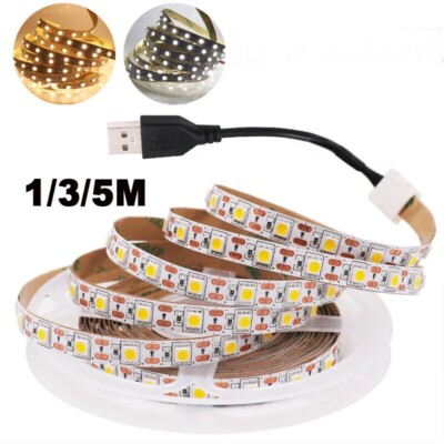 USB 5V 5050 LED Strip Lights TV Backlight Flexible Tape Under Cabinet Lighting