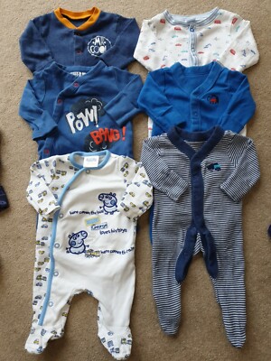 Mothercare 6pc Baby Boy Sleepsuit Bundle *EUC*marks&spencers