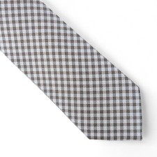 Tommy Hilfiger Men's Oxford Gingham Tie Necktie Classic 3" Silk Blend Taupe 69