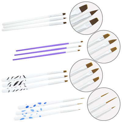 Acryl UV LED Gel Pinsel Set Nail Art Fine Liner Starter Modellage French Nail