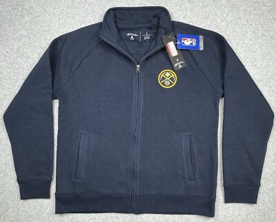 Antigua Denver Nuggets Men’s Full Zip Sweatshirt Navy Blue NBA Size Large 