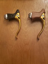 160.0 Vtg MODOLO BRAKE LEVERS NON-AERO, GOLD Anodized used