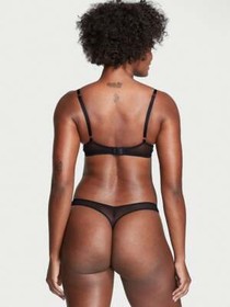 Victoria's Secret Dream Angels Push Up bra set embroidery black heart 5X14 panty