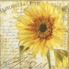 4x Single Paper Napkins for Decoupage and Party - Tournesol Sunflower