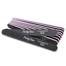 10pc Professional Nail Files Acrylic File Straight Black File 80/80 Grit