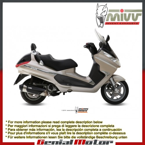 Mivv Approved Complete Exhaust Urban Stainless Steel Piaggio X8