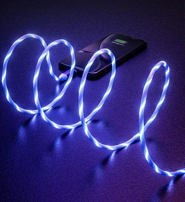 LED Flowing Light Up USB Charging Cable Data Sync Cable 3.3ft Fit iPhone 11 12