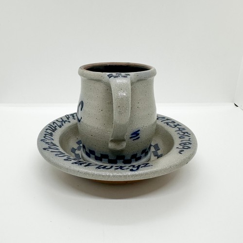 Vtg 90s Rowe Pottery Works Child Plate Cup Vase Teacher ABC Salt Arthritis - Picture 3 of 13