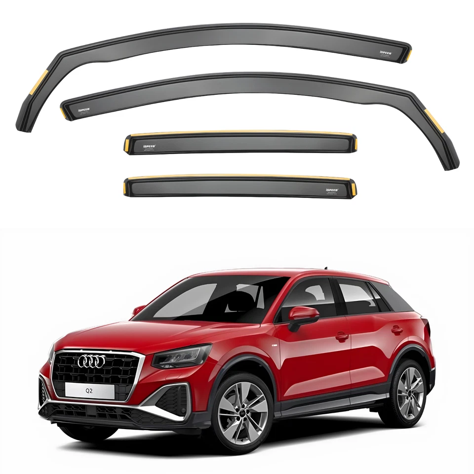 ISPEED Wind Deflectors for Audi Q2/SQ2 2016-2024 5-Door SUV 4pc Set Accessories - Image 2 of 4
