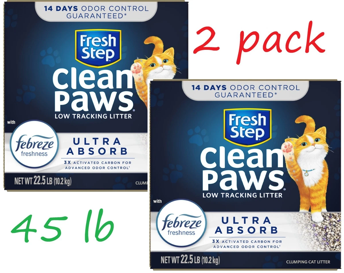 Fresh Step Clean Paws Multi-Cat Scented Litter with the Power of Febreze,  Clumping Cat Litter, 22.5 Pounds (Package May Vary)