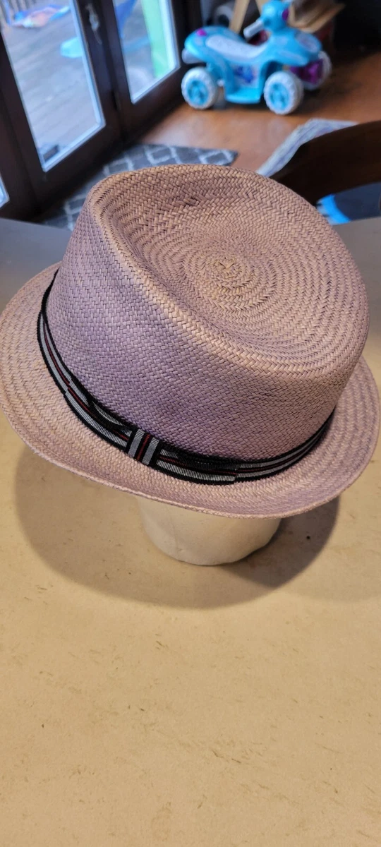 ANTHONY PETO Made in France lite purple Straw Ribbon Fedora Hat