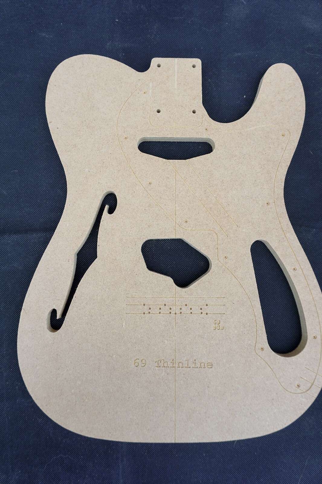 Telecaster Guitar Router Template 69 Thinline Telecaster Body - Guitar Router Template - 1/2