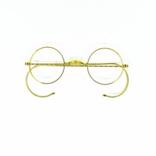 Vintage Round Gold 40 to 52mm Antique Wire Rim Reading Glasses Full Rim Glasses