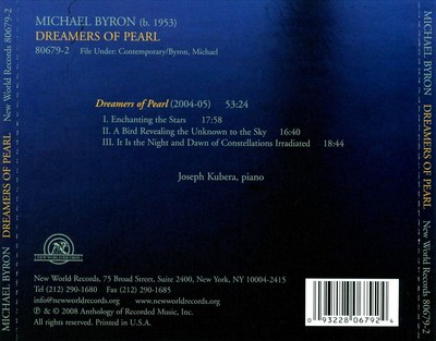 MICHAEL BYRON: DREAMERS OF PEARL NEW CD