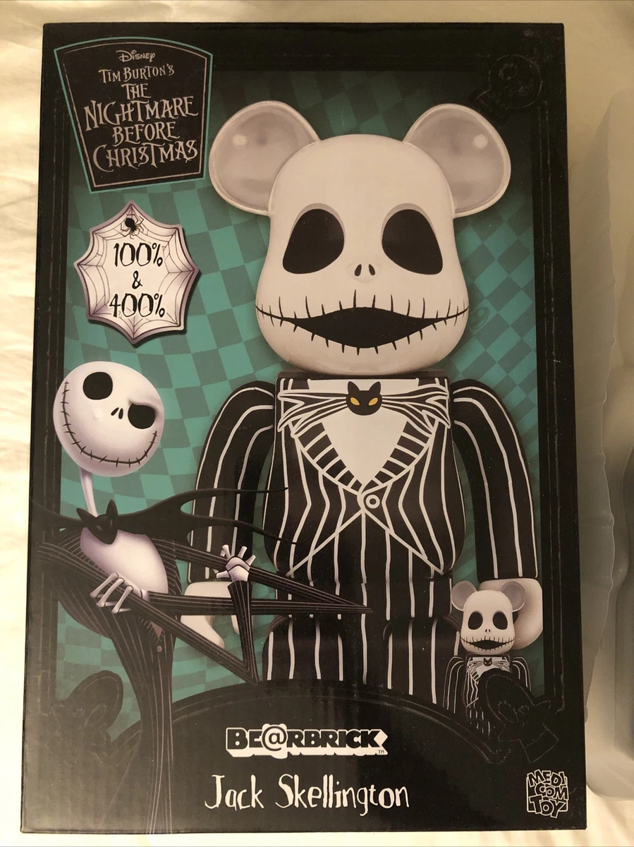 Jack Skellington 400% 100% Bearbrick Be@rbrick Nightmare Disney Halloween