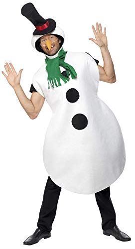 Adult Snowman Christmas Fancy Dress Party Costume - Afbeelding 1 van 3