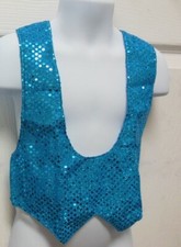 FAUX SEQUIN PULLOVER VEST CHILD SIZES Spandex BACK Various Colors offered