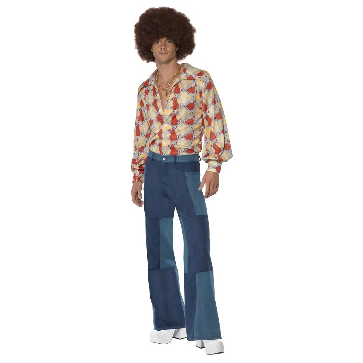 70s Costume Adult Disco Guy Halloween Fancy Dress Outfit | eBay