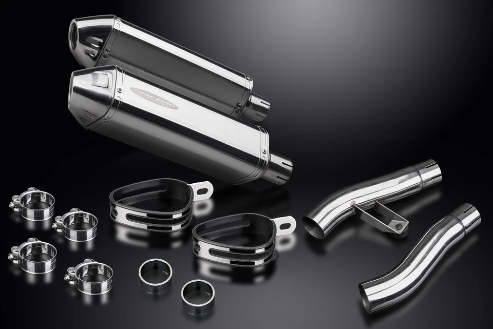 Triumph Trophy 900 1996-2002 Slip On 13" Tri-Oval Stainless Exhaust Muffler Kit - Image 4 of 4