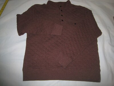 Faherty Epic Quilted Quarter Snap Fleece Pullover Burgundy Men s Size XL XXL