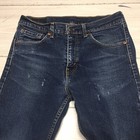 Men's Levis 505 Straight Medium Wash Worked In Denim Blue Jeans Sz 33x30