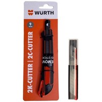 WüRth 2K Cuttermesser 9Mm + 11 Klingen Extrem Scharf Teppichmesser 071566294