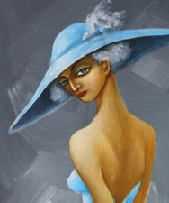 Painting Original OIL canvas modern contemporary art by Vlad Pronkin 2022 BLUE