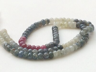 5mm Multi Sapphire Beads, Multi Sapphire Faceted Rondelles, Multi Sapphire