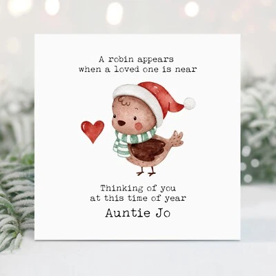 MARVELLO Personalised Thinking Of You At Christmas Card, 1st Christmas Without Card