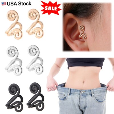 2x Non Pierced Ear Acupressure Detox Slimming Earrings Ear Cuff Clip for Women
