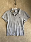 Lacoste Casual Formal Polo T-Shirts Top Size 42 Womens Grey Logo Short Sleeve