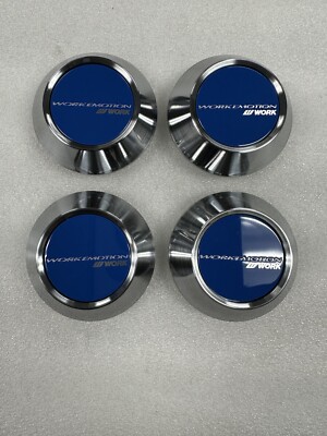 Work Wheels Emotion Blue High Center Caps ZR10 CR Kiwami 4pcs genuine ship today