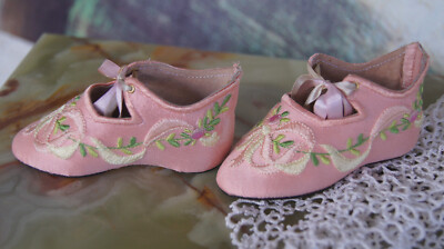 Beautiful leather shoes ''Eshly'' for antique doll 90mm(3.54inch)