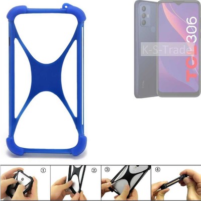 Bumper für TCL 306 Silikon Hülle Softcase Stoßschutz Kantenschutz Schutz Hül