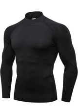 Mens Compression Shirt Thermal Base-Layer Sports Top Long-Sleeve Gym Cool Dry US