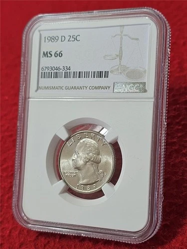 1989-D WASHINGTON QUARTER   NGC MS 66  UNCIRCULATED                     #T0609