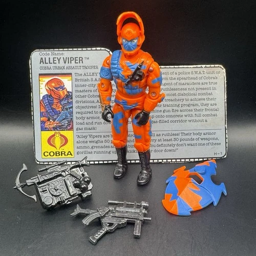 GI Joe 1989 Alley Viper 100% Complete Vintage ARAH Figure With File Card